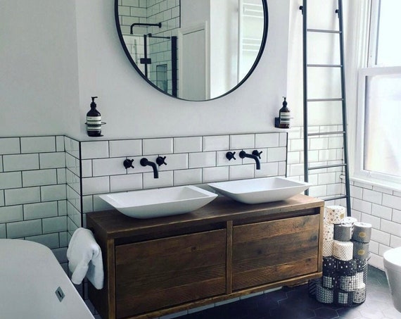 WIMBLEDON- Reclaimed Bathroom Vanity Cabinet. Wooden Vanity Bathroom, Bathroom Vanity Reclaimed Wood,