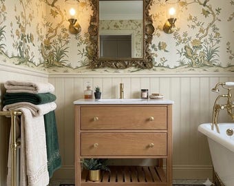 LEOMINSTER 2 | Classic Oak Bathroom Vanity with Prestbury or Alderley Under-Mounted Basin