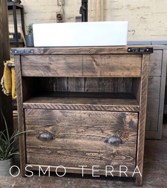 BATTERSEA | Reclaimed Timber Bathroom Vanity Unit.