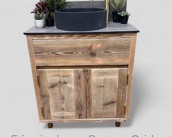 KIPPFORD | Handmade Bathroom Furniture |Bathroom Cabinet | Rustic Vanity Unit | Upcycled Bathroom Furniture | Handleless Basin Vanity Unit