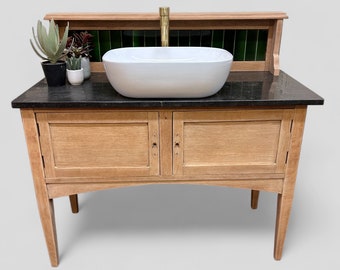 NOW SOLD  | VINTAGE 190 | Vintage Oak Vanity | Solid Oak Vanity | Vintage Oak | Oak Bathroom Vanity
