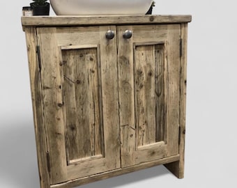 YORK | IN STOCK | Quick Delivery | Bathroom Vanity Unit With Storage | Solid Wooden Vanity Unit | Rustic Sink Cupboard Unit