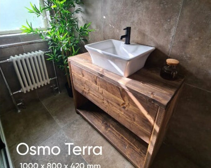 GLASGOW | Handmade Solid Wood Bathroom Furniture |  Custom Made Cabinet Washstand | Rustic Storage Unit | Wooden Bathroom Cabinet