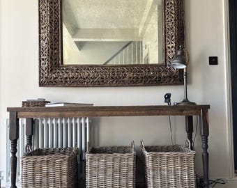 DUXBURY | Handmade Home Furniture | Custom Sofa Table | Rustic side board | Solid Wood Side board | Console Table | Natural Solid Wood Table