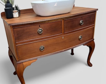 VINTAGE 214 | Vintage Mahogany Chest | Solid Mahogany Drawers | Vintage Mahogany  | Mahogany  Bathroom Vanity