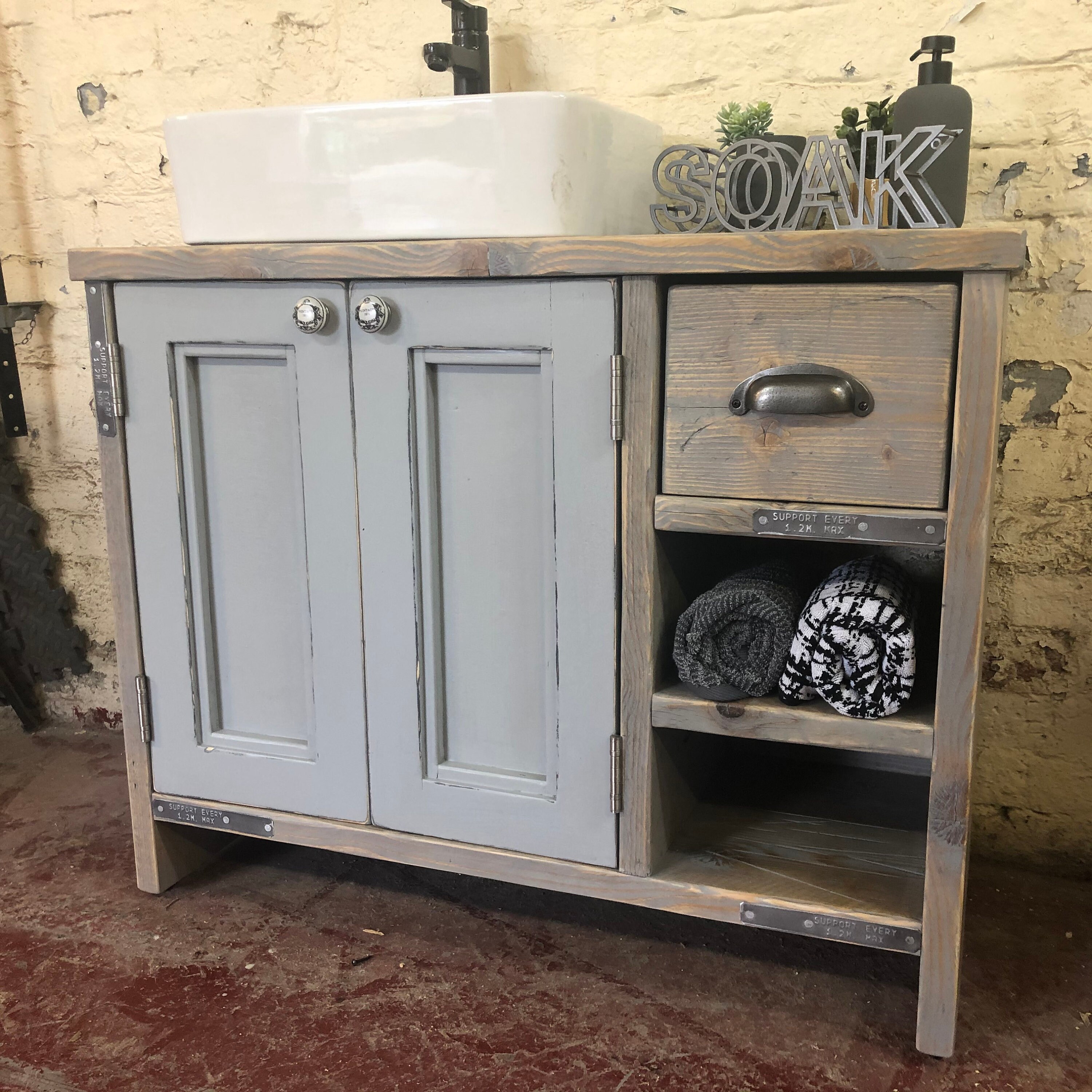 EDINBURGH PAINTED Wooden Bathroom Double Vanity Unit