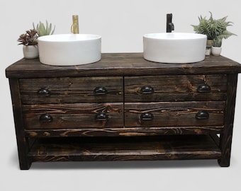 ABINGDON | IN STOCK  | Quick Delivery | Immediate Shipping | Solid Wood Bathroom Furniture | Bathroom Vanity Unit | Rustic Basin Sink Unit |