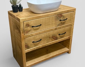 ABINGDON  | Handmade Rustic Pine Furniture | Solid Timber Vanity Unit | Wooden Bathroom Furniture