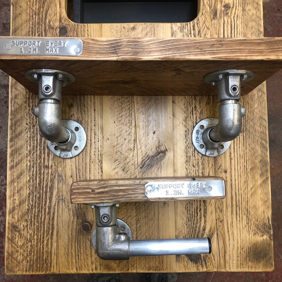 TILBURY | Reclaimed Timber Shelf With Industrial Brackets