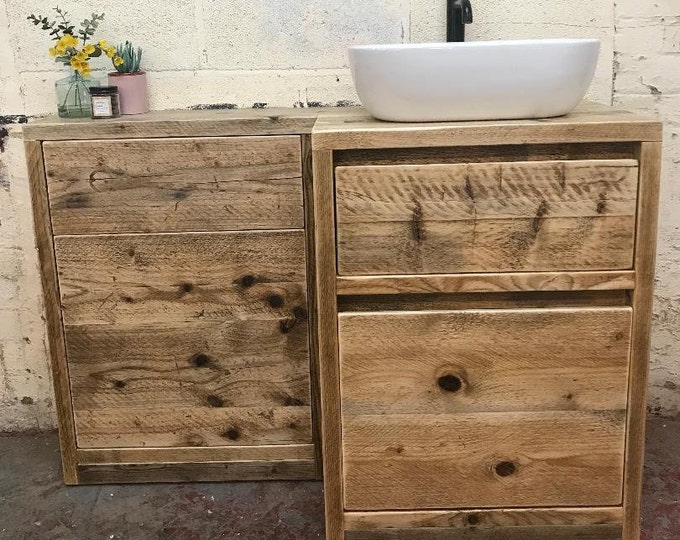 FULHAM COMBINATION |  Handmade Bathroom Furniture | Rustic Vanity unit | Upcycle Bathroom Furniture | Bathroom Vanity Unit | Wash Stand