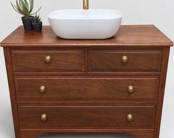 VINTAGE 226 | Restored Vintage Mahogany  Vanity Unit With Quartz Top Option