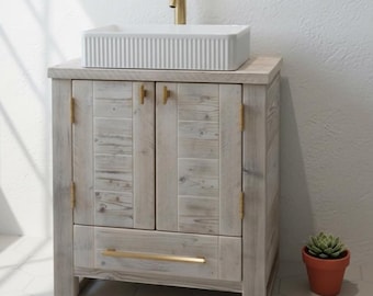 SALCOMBE | Bathroom Furniture | Handmade Reclaimed Timber Vanity Unit with Custom Options