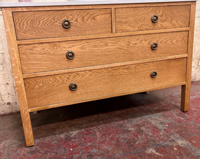 AYLESBURY | Classic Oak 4 Drawer Chest | Solid Oak | Reclaimed Oak | Oak Bathroom Furniture | Solid Oak Vanity Unit | Oak Furniture