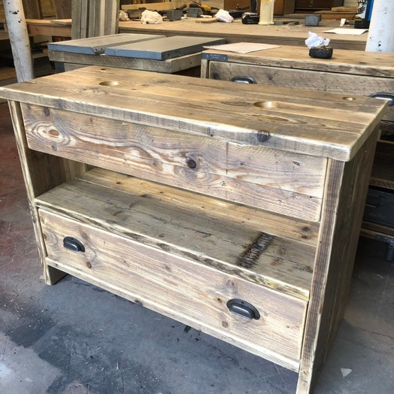 Lincoln :Wood Bathroom Vanity Cabinet, Double Vanity Unit Bathroom, Wooden Vanity Bathroom Rustic, Farmhouse Bathroom Vanity Reclaimed Wood