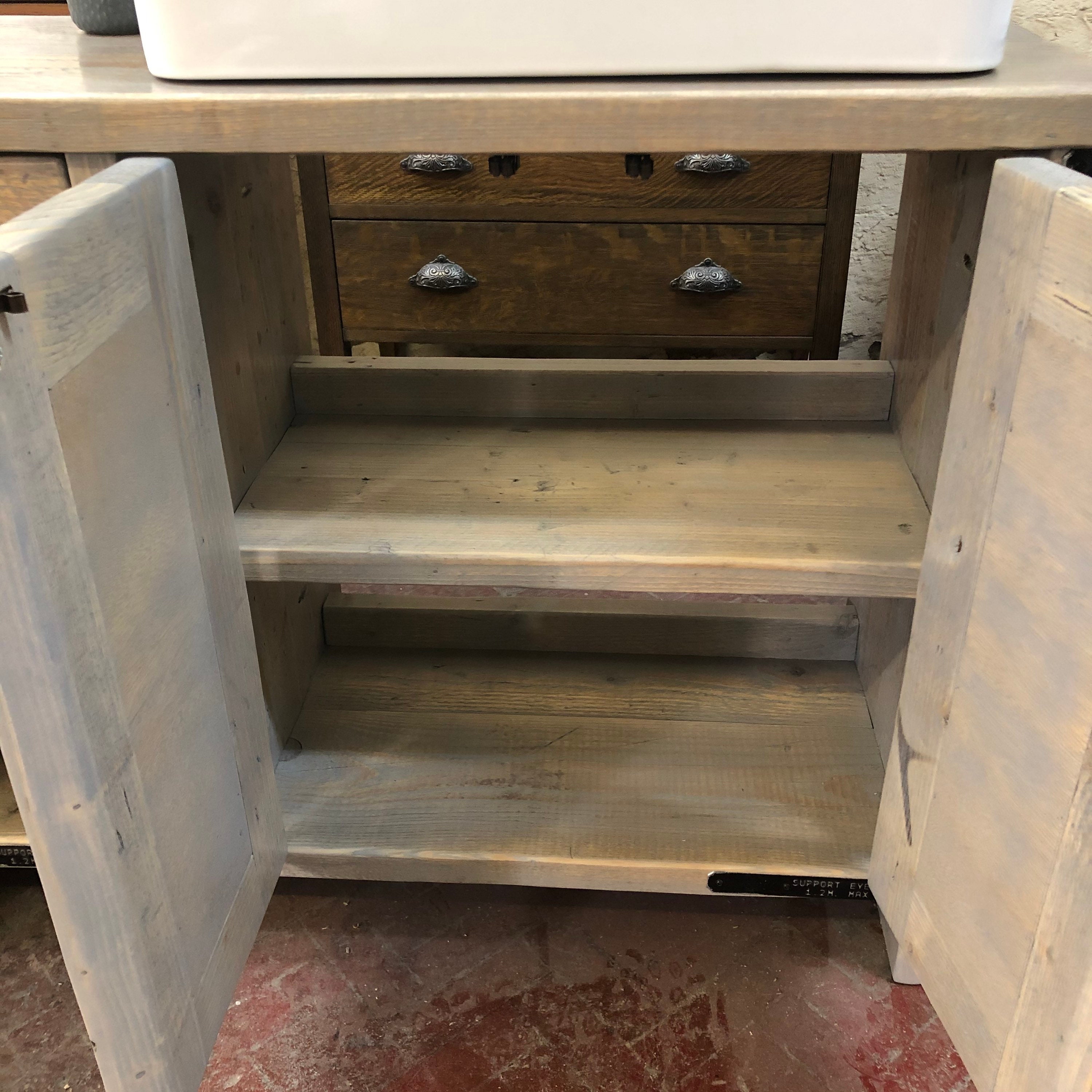 Ready To Ship EdinburghReclaimed Wood Vanity Includes basin Wood