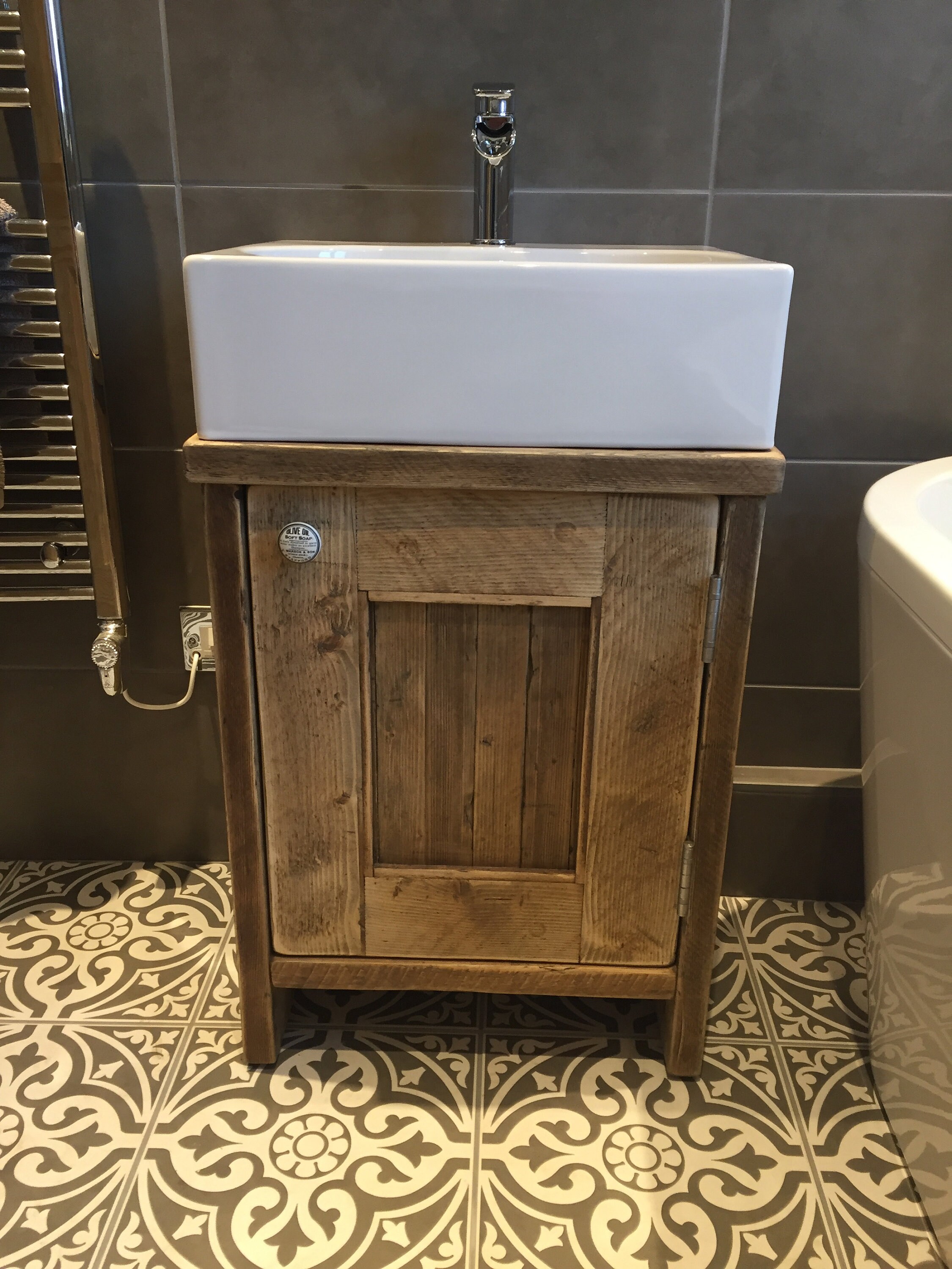 ALNWICK Handmade Reclaimed Timber Bathroom Vanity Unit