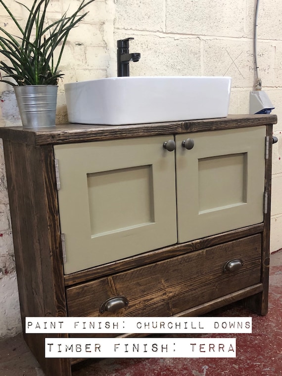 HEXHAM PAINTED-Reclaimed Wood Vanity Bathroom, Wood Bathroom Vanity Cabinet, Bathroom Vanity Rustic, Rustic Bathroom Vanity