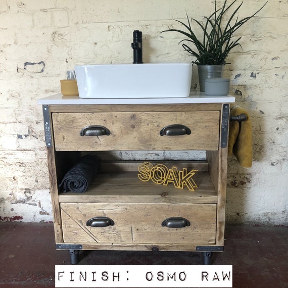GADDESTON | Reclaimed Timber Bathroom Vanity Unit.