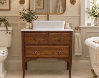 Classic Oak 3 Drawer Chest | Solid Oak Bathroom Furniture | Custom Sizes Available  | Model WINCHESTER