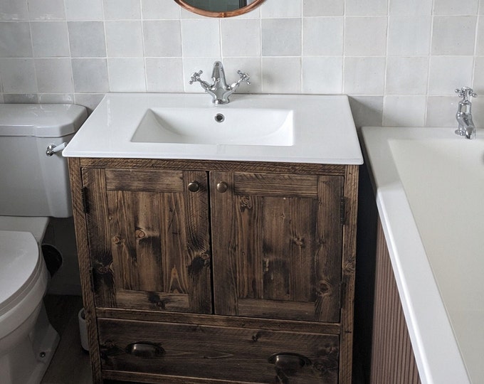 BURFORD |  Handmade Bathroom Furniture | Bathroom cabinet | Rustic Vanity | Upcycled Bathroom Furniture | Bathroom Vanity Unit | Wash Stand