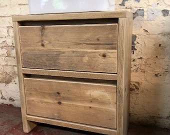 FULHAM |  Handmade Wooden Bathroom Furniture | Natural Wood Bathroom Unit | Rustic Vanity | Bathroom Furniture | Solid Wood Sink Basin Unit