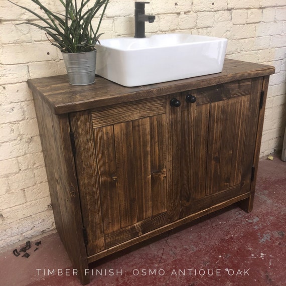 YORK-Reclaimed Wood Vanity Bathroom, Wood Bathroom Vanity Cabinet, Bathroom Vanity Rustic, Rustic Bathroom Vanity with Barn style Doors