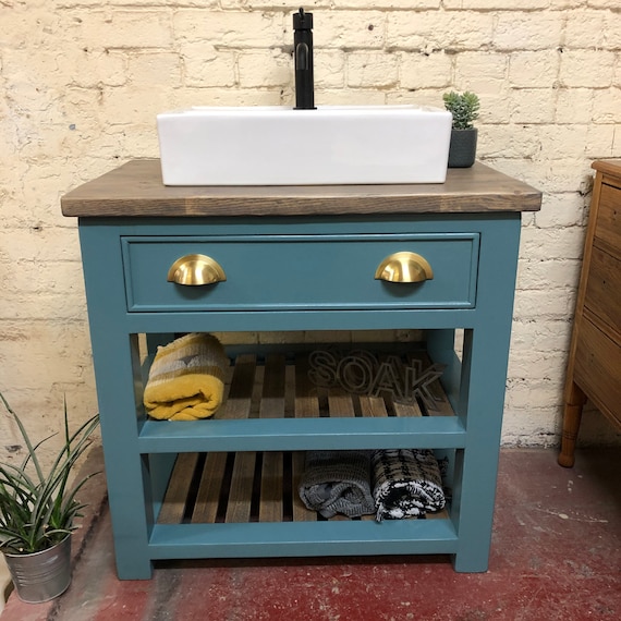 HOLCOMBE PAINTED | Reclaimed Timber Bathroom Vanity Unit