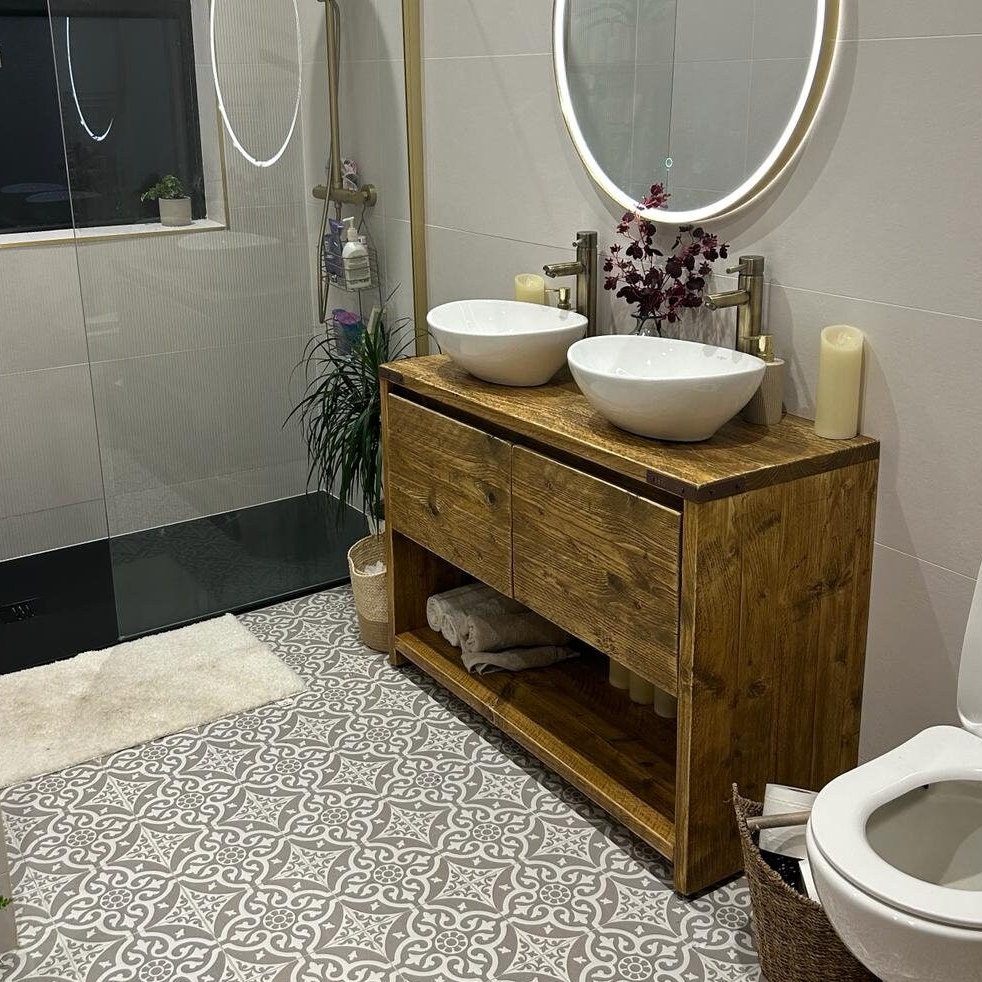 GLASGOW DOUBLE | Bathroom Furniture | Bathroom cabinet | Rustic Vanity ...