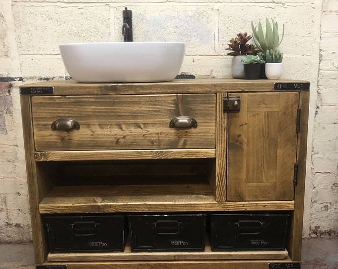 DULWICH 2 |  Handmade Bathroom Furniture | Bathroom cabinet | Rustic Vanity | Upcycle Bathroom Furniture | Bathroom Vanity Unit | Wash Stand