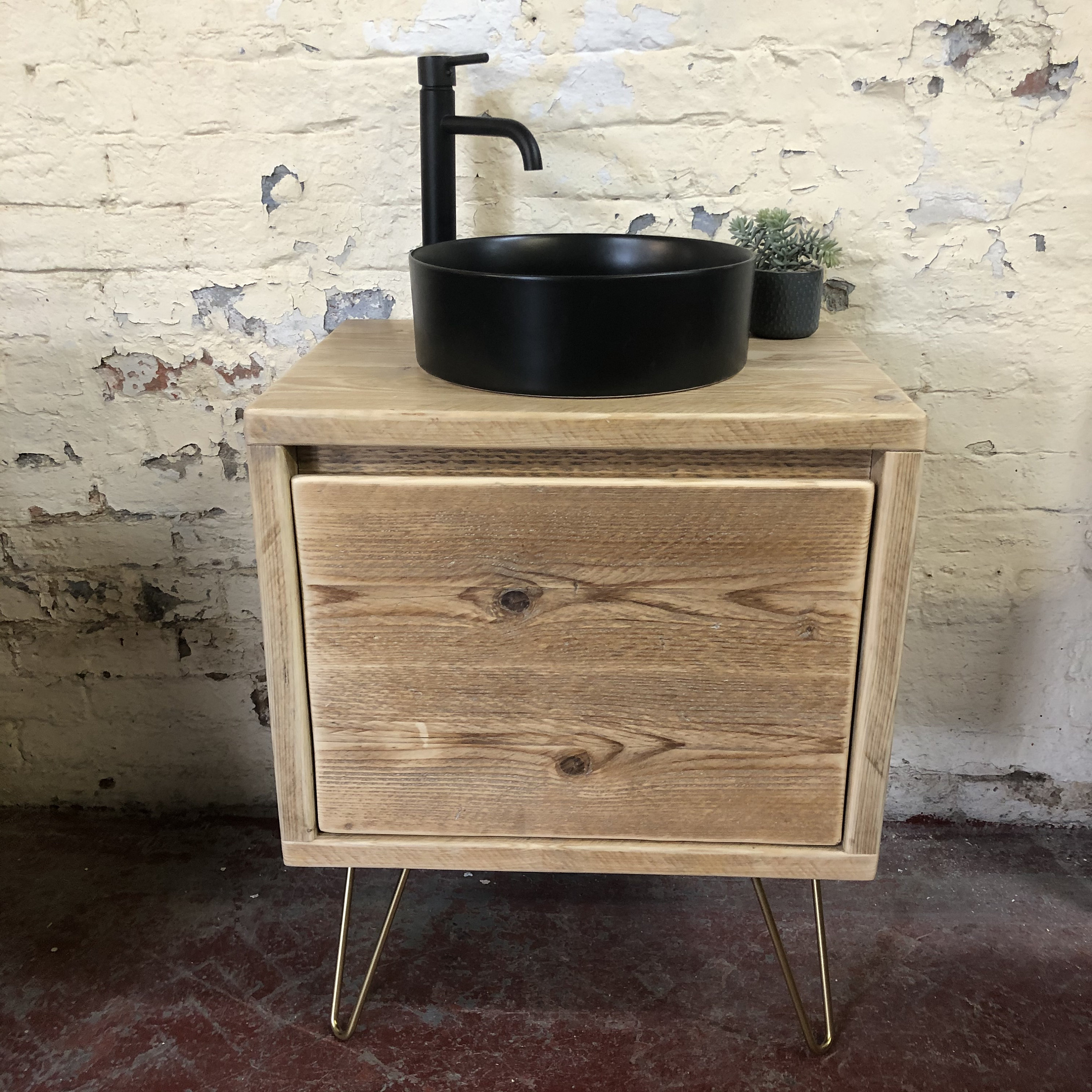 WIMBLEDON 2 Handmade Reclaimed Timber Bathroom Vanity Including