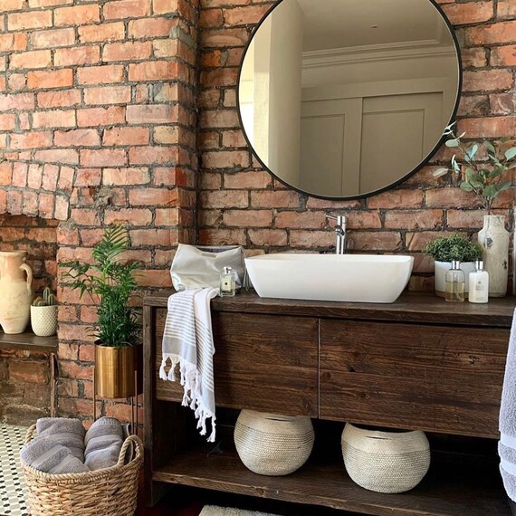 GLASGOW: Reclaimed Wooden Vanity Unit, Wood Bathroom Vanity Cabinet, Bathroom Vanity Rustic, Rustic Bathroom Vanity with drawer