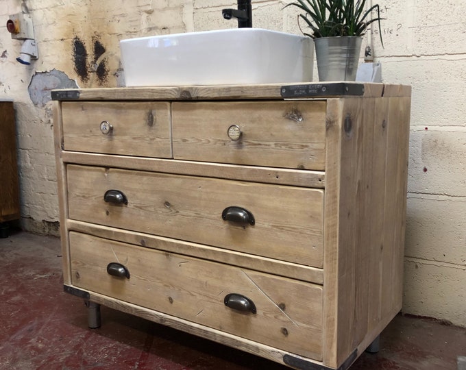 LANCASTER | Handmade Bathroom Furniture | Bathroom cabinet | Rustic Vanity |  Bathroom Furniture | Bathroom Vanity Unit | Chest of Drawers