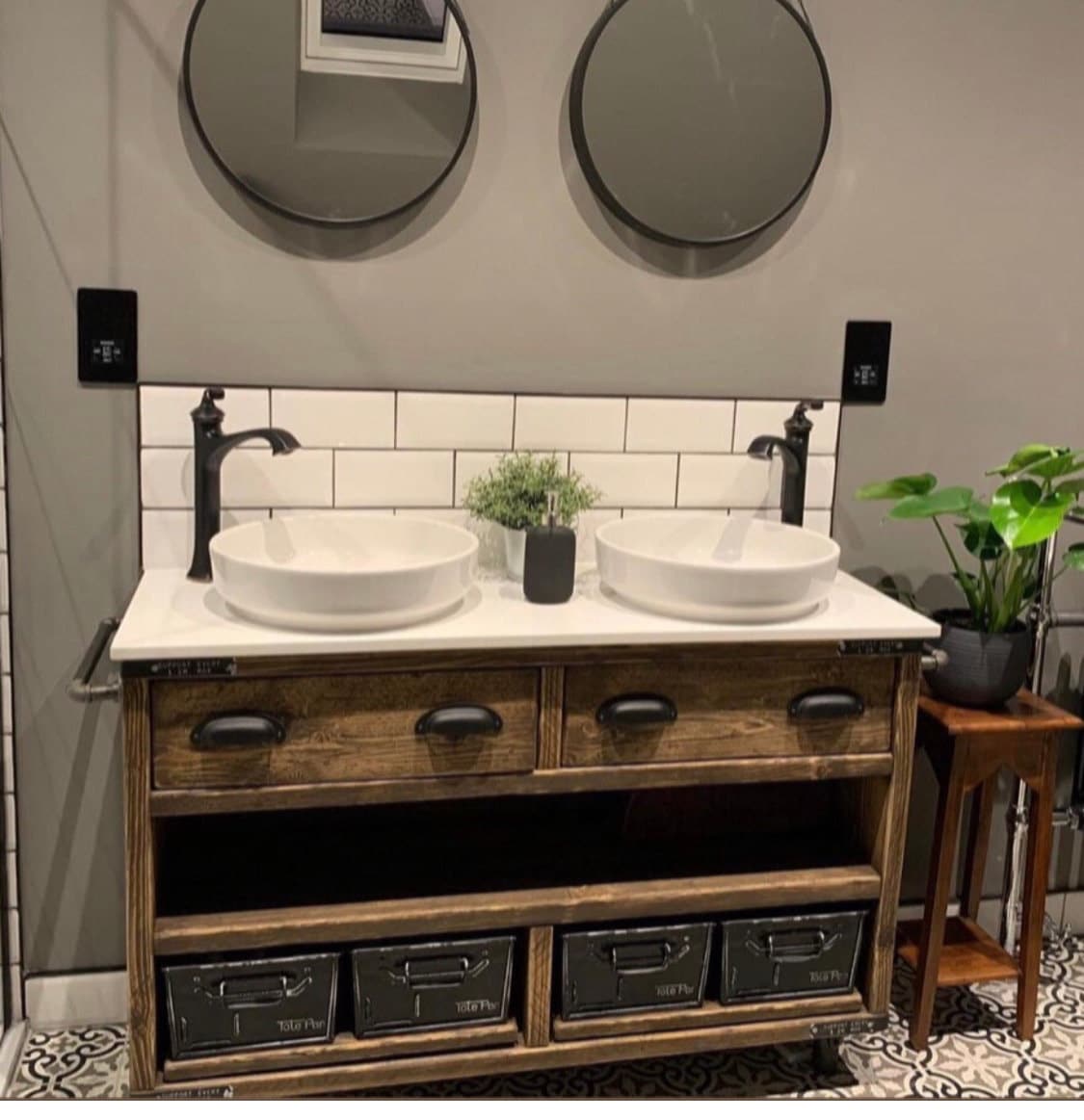 Industrial bathroom vanity sale unit