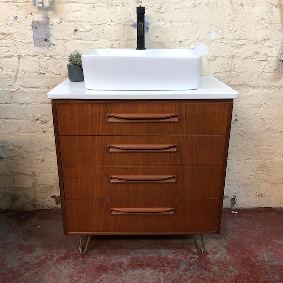 GPLAN | Fresco Bathroom Vanity Including Quartz Worktop | Hair Pin Legs |
