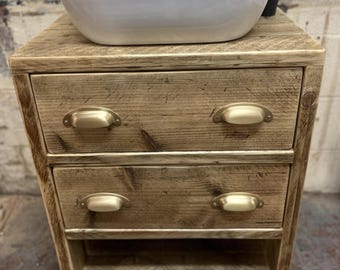 ABINGDON | IN STOCK | Handmade Reclaimed Timber Sink Unit | Solid Wooden Vanity