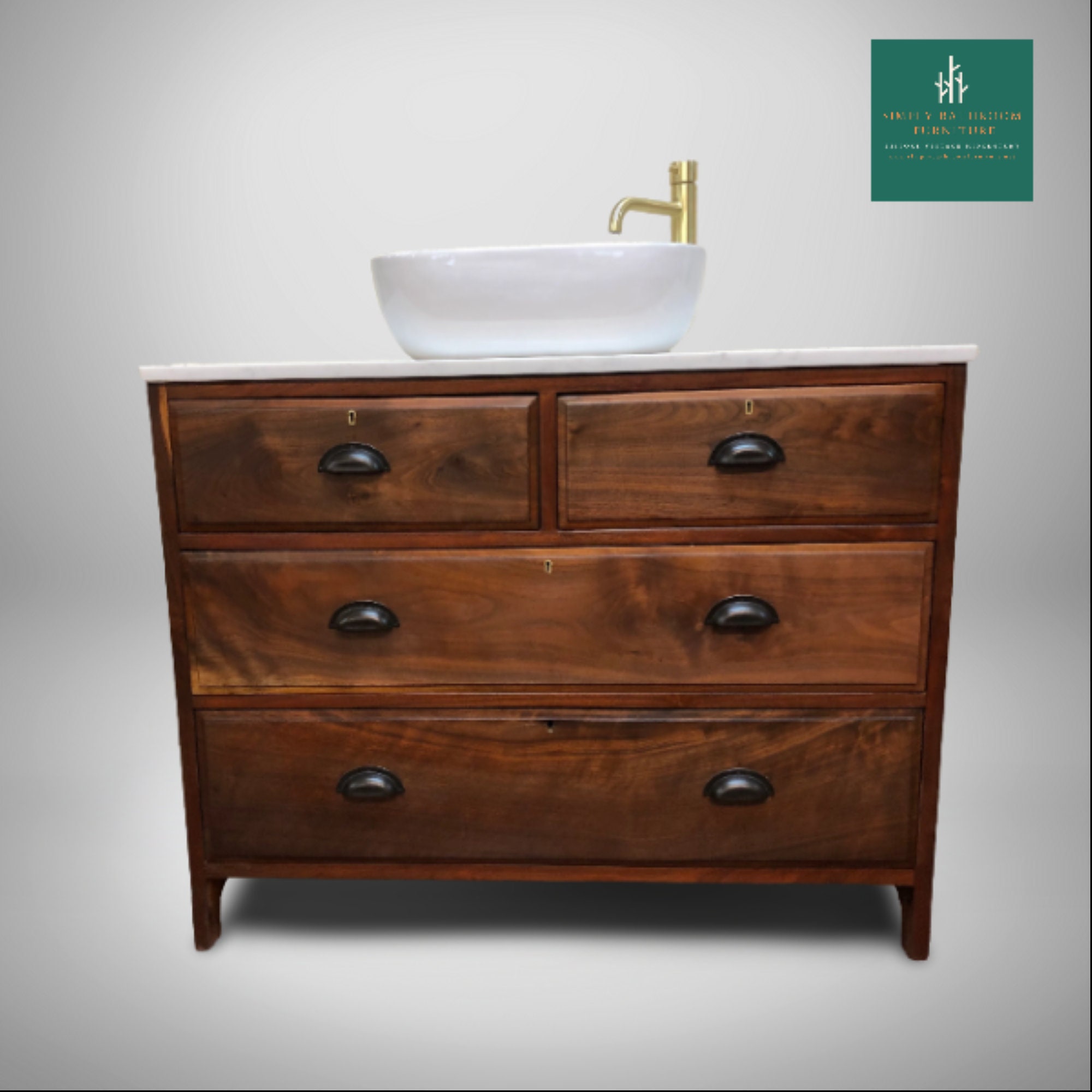 SOLD Enquire for similar VINTAGE 81 Vintage Mahogany Bathroom Vanity