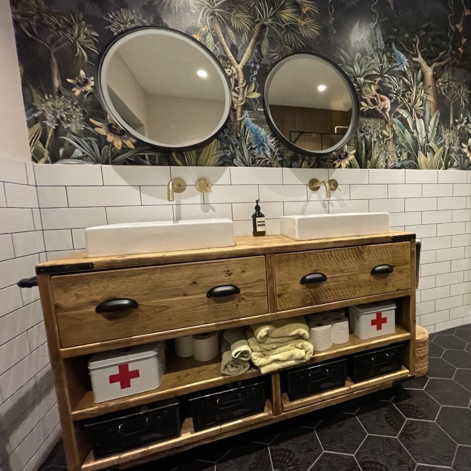 Upcycled bathroom vanity unit outlet