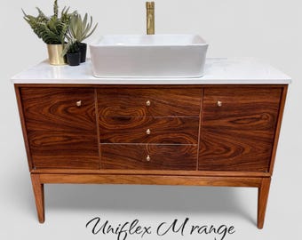 G Plan |  M RANGE | Mid-Century | Bathroom Vanity Including Quartz stone top
