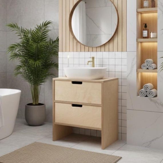 MONTAGU |  Birch Ply Vanity Unit | Custom Bathroom Furniture