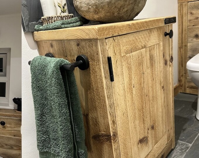 ALNWICK |  Handmade Bathroom Furniture | Bathroom cabinet | Rustic Vanity | Upcycled Bathroom Furniture | Bathroom Vanity Unit | Wash Stand