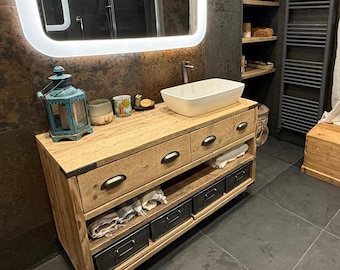 DULWICH | Handmade Bathroom Furniture | Bathroom Basin Unit | Rustic Vanity | Wooden Bathroom Furniture | Handmade Natural Wood Vanity Unit