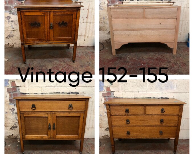 NEW ARRIVALS | VINTAGE 152-155 | Solid Oak Chest Of Drawers  | Solid Oak and Furniture | Vintage Vanity Unit