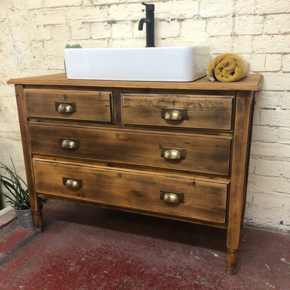 Vintage Oak Bathroom Vanity | Oak Vanity | Vintage Vanity |