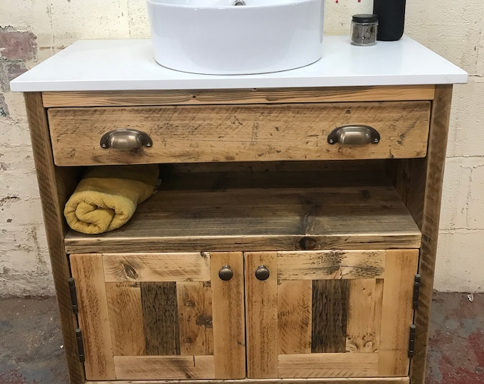 WARWICK |  Handmade Bathroom Furniture | Bathroom cabinet | Rustic Vanity | Upcycled Bathroom Furniture | Bathroom Vanity Unit | Wash Stand