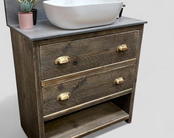 ABINGDON | IN STOCK | Quick Delivery | Immediate Shipping | Handmade Bathroom Vanity Unit  | Solid Wood Sink Unit | Rustic Basin Cupboard |