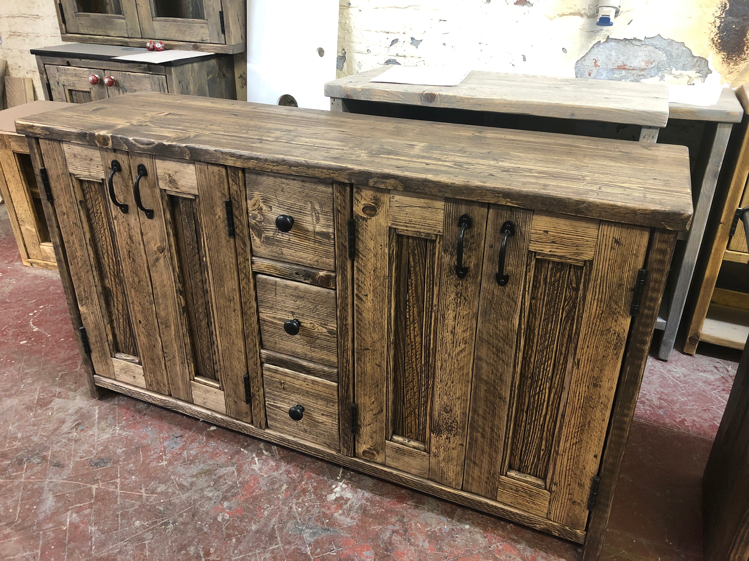 EDINBURGH Handmade Reclaimed Timber Bathroom Vanity Unit.