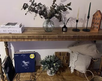 DUXBURY | Handmade Home Furniture | Custom Sofa Table | Rustic side board | Solid Wood Side board | Console Table | Natural Solid Wood Table
