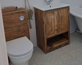 BIBURY |  Handmade Bathroom Furniture | Bathroom cabinet | Rustic Vanity | Upcycled Bathroom Furniture | Bathroom Vanity Unit | Wash Stand