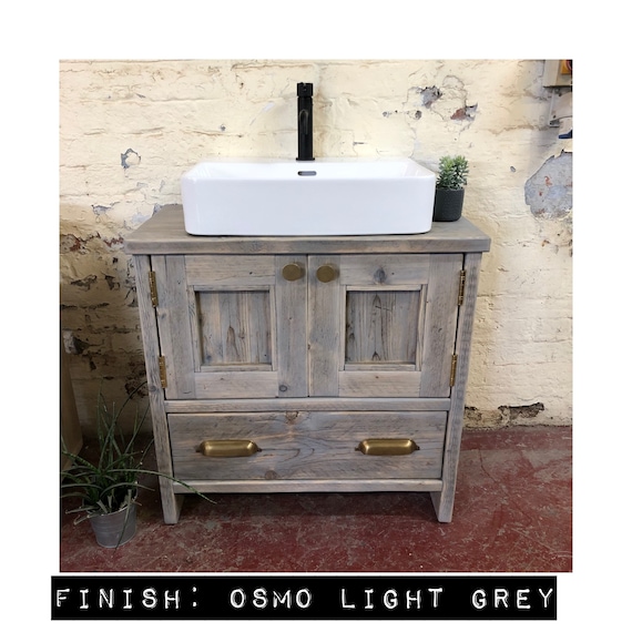 Hexham-Reclaimed Bathroom Vanity Cabinet. Wooden Vanity Bathroom Rustic, Farmhouse Bathroom Vanity Reclaimed Wood