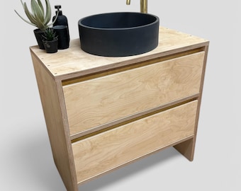 SANDBACH | Solid Birch Ply Vanity Unit | Birch Ply Bathroom Furniture | Solid Birch Ply | Handmade Birch Ply Furniture |